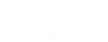 integrated backpacks derive from the historic practice of Inuit women carrying their infants in the enlarged hoods of their coats having their hands free to carry belongings and to chase the dogs while traveling is vital to the Inuit way of life